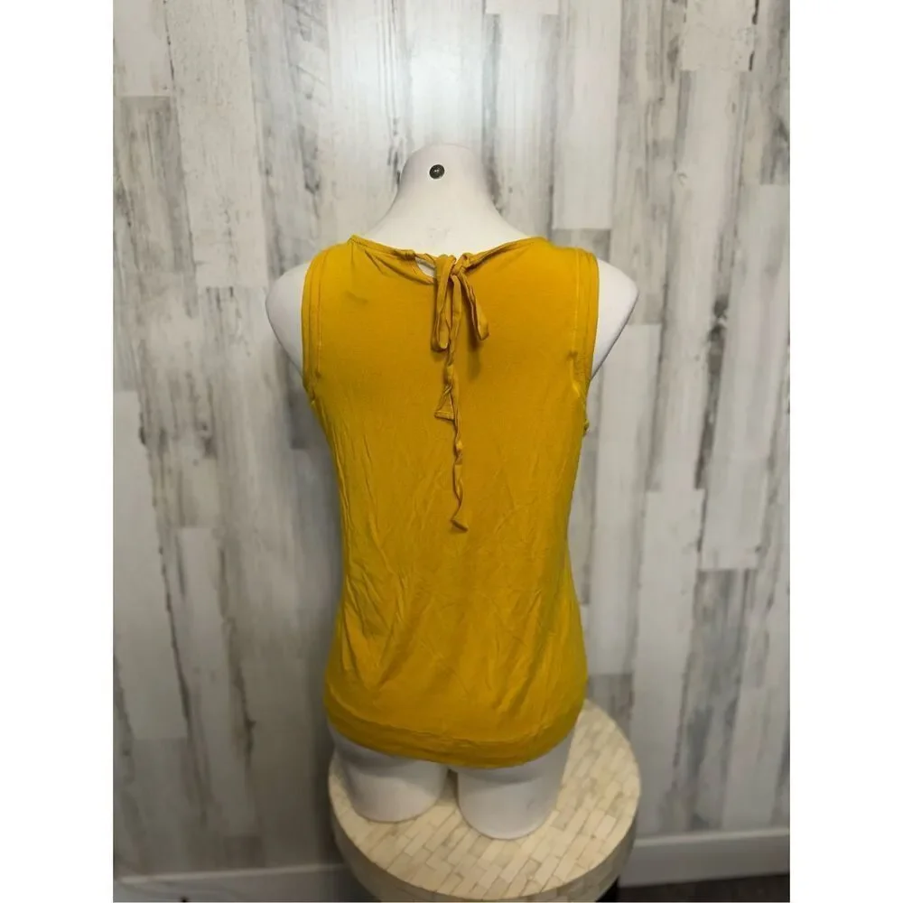 Motto Yellow Sleeveless Tie-Back Blouse Tank Top Size M